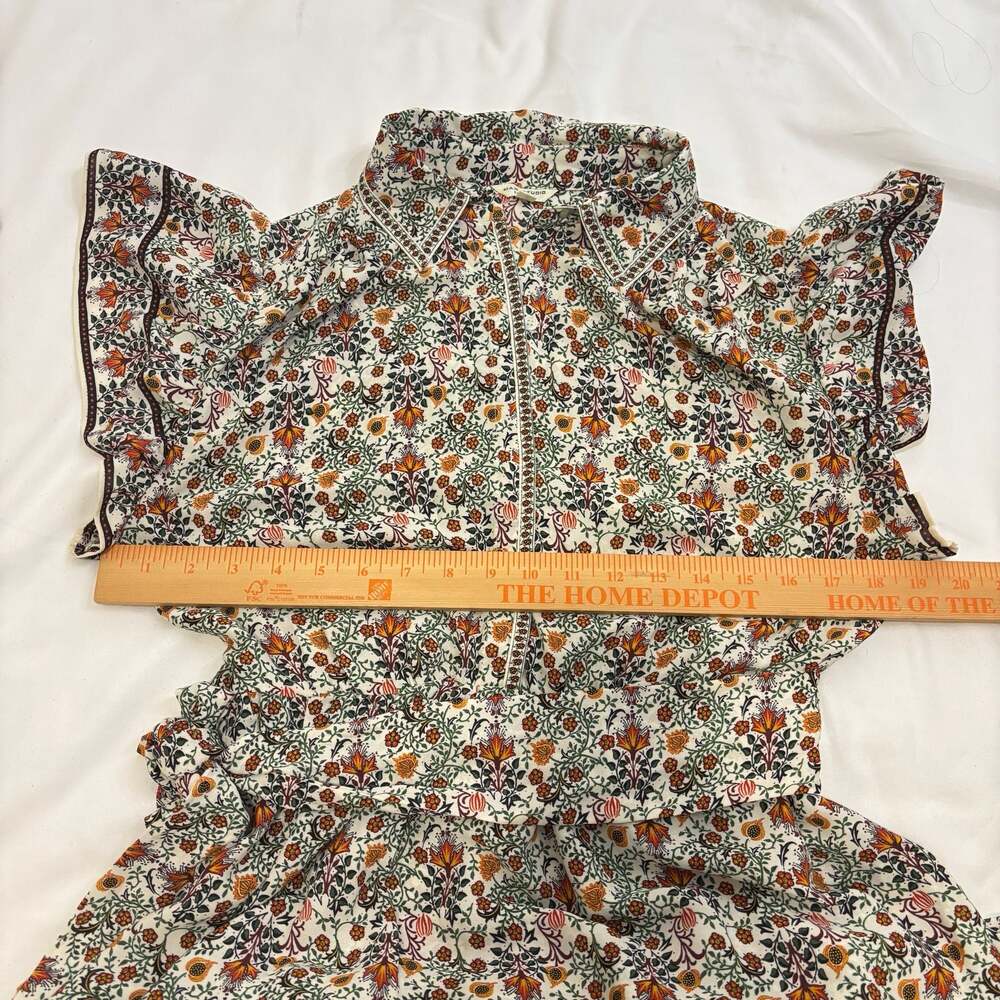 Max Studio London Floral Print Tiered Midi Dress with Flutter Sleeves Size M - Picture 11 of 12